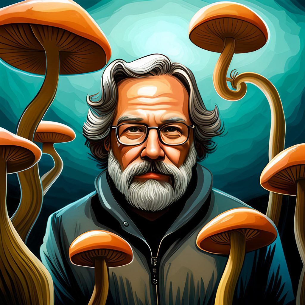 Paul Stamets the fungi mycologist with mushrooms