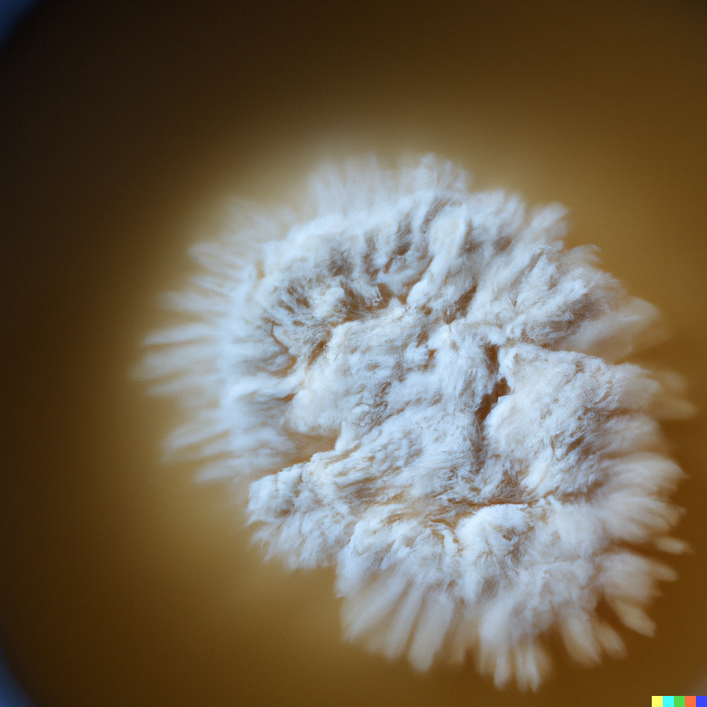 Mycelium grain on agar